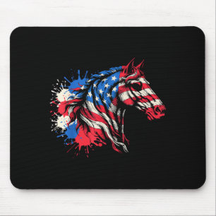 Patriottisch paard amerikaanse vlag splash kunst P Muismat