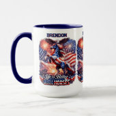 Patriottisch Paard Amerikaanse Vlag Zonsondergang Mok (Links)