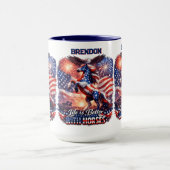 Patriottisch Paard Amerikaanse Vlag Zonsondergang Mok (Midden)