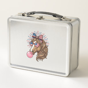 Patriottisch Paard Bubble Gum Vintage Vector T-shi
