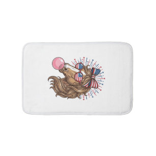 Patriottisch Paard Bubble Gum Vintage Vector T-shi Badmat