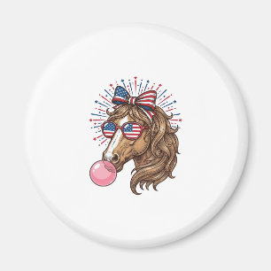 Patriottisch Paard Bubble Gum Vintage Vector T-shi Magneet