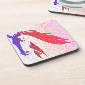 Patriottisch paard glans harde plastic onderzetter (Linkerzijde)