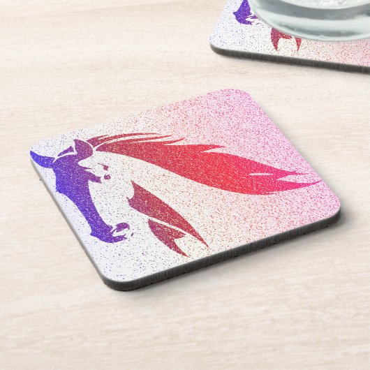 Patriottisch paard glans harde plastic onderzetter (Linkerzijde)