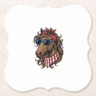Patriottisch paard hoofd vector shirt ontwerp_1 kartonnen onderzetters