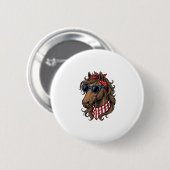 Patriottisch paard hoofd vector shirt ontwerp_1 ronde button 5,7 cm (Voorkant /achterkant)