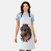 Patriottisch paard hoofd vector shirt ontwerp_1 schort (Gedragen)