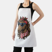 Patriottisch paard hoofd vector shirt ontwerp_1 schort (Insitu)