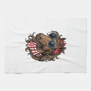 Patriottisch paard hoofd vector shirt ontwerp_1 theedoek