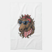 Patriottisch paard hoofd vector shirt ontwerp_1 theedoek (Verticaal)