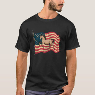 Patriottisch paard met Amerikaanse vlag T-shirt