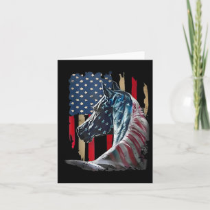 Patriottisch Paard Usa Vlag Vintage Paard 4 Juli Kaart