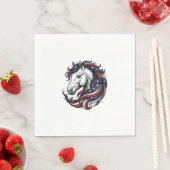 Patriottisch Paard Vintage Gravure Vector Kunst Servet (Insitu)
