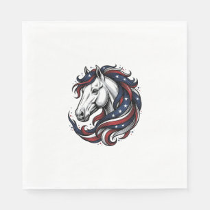 Patriottisch Paard Vintage Gravure Vector Kunst Servet