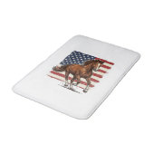 Patriottisch Paard Vintage Western Vector Ontwerp_ Badmat (Gekanteld)