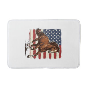 Patriottisch Paard Vintage Western Vector Ontwerp_ Badmat