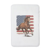 Patriottisch Paard Vintage Western Vector Ontwerp_ Badmat (Voorkant Verticaal)