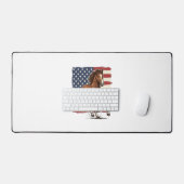 Patriottisch Paard Vintage Western Vector Ontwerp_ Bureaumat (Keyboard & Muis)
