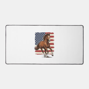 Patriottisch Paard Vintage Western Vector Ontwerp_ Bureaumat