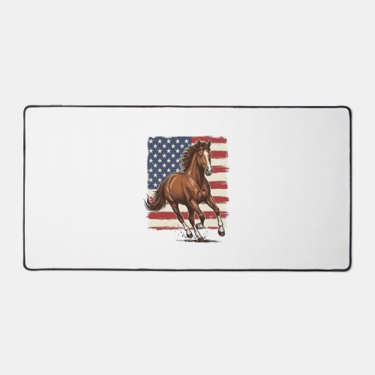 Patriottisch Paard Vintage Western Vector Ontwerp_ Bureaumat (Voorkant)