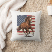 Patriottisch Paard Vintage Western Vector Ontwerp_ Kussen (Deken)