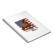 Patriottisch Paard Vintage Western Vector Ontwerp_ Notitieboek (Rechterzijde)