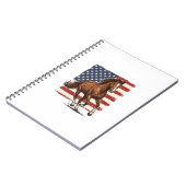Patriottisch Paard Vintage Western Vector Ontwerp_ Notitieboek (Linkerzijde)