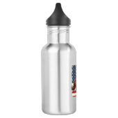 Patriottisch Paard Vintage Western Vector Ontwerp_ Waterfles (Links)