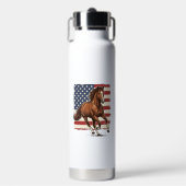 Patriottisch Paard Vintage Western Vector Ontwerp_ Waterfles (Voorkant)