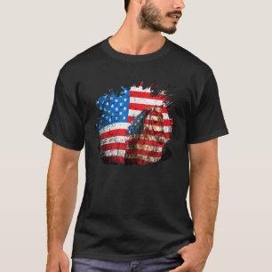 Patriottisch Paard VS Vlag Paardrijden Onafhankeli T-shirt
