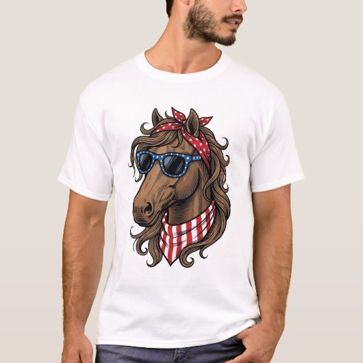 Patriottisch paardenhoofd vector shirt ontwerp_1 (Voorkant)