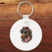 Patriottisch paardenkop vector shirt ontwerp_1 sleutelhanger (Voorkant)