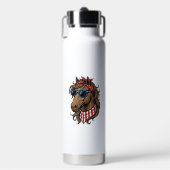 Patriottisch paardenkop vector shirt ontwerp_1 waterfles (Voorkant)