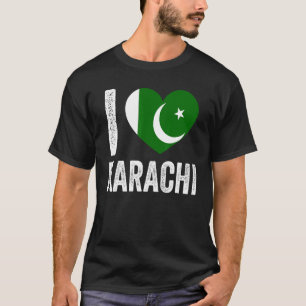Patriottisch Pakistaans Pakistan Vlag I Love Karac T-shirt