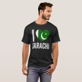 Patriottisch Pakistaans Pakistan Vlag I Love Karac T-shirt (Voorkant volledig)
