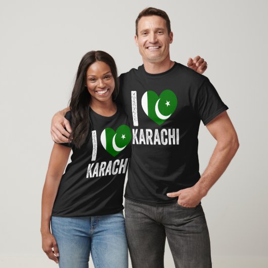 Patriottisch Pakistaans Pakistan Vlag I Love Karac T-shirt (Unisex)