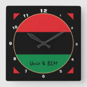 Patriottisch pan-Afrikaanse vlag & Uniesymbool / o Vierkante Klok (Voorkant)