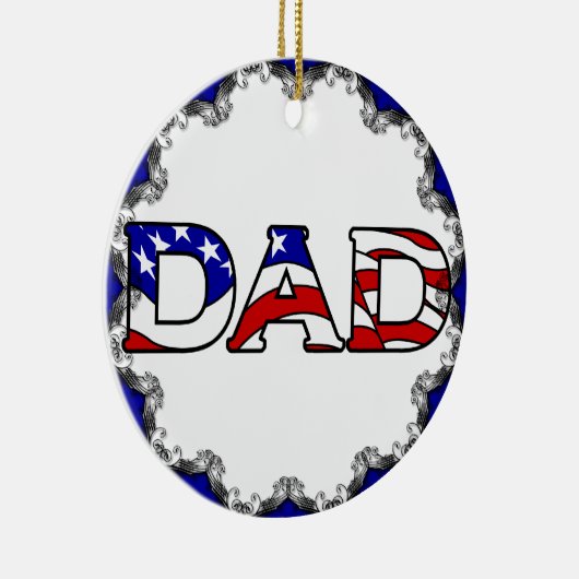 Patriottisch papa kerstversiering keramisch ornament (Rechts)