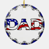 Patriottisch papa kerstversiering keramisch ornament (Achterkant)