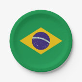 Patriottisch papier bord met vlag van Brazilië (Voorkant)