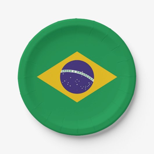 Patriottisch papier bord met vlag van Brazilië (Voorkant)