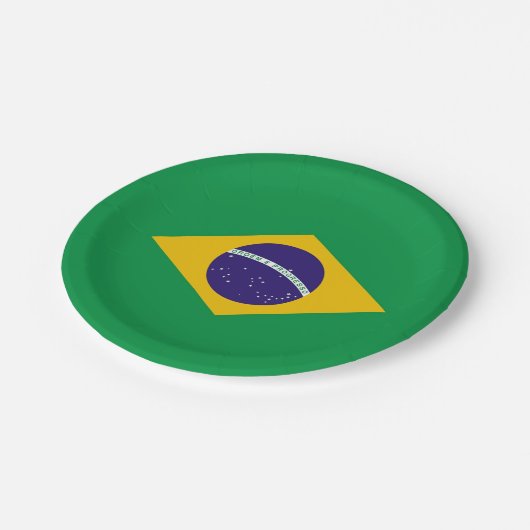 Patriottisch papier bord met vlag van Brazilië (Gekanteld)