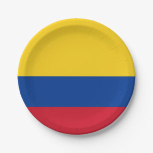 Patriottisch papier bord met vlag van Colombia