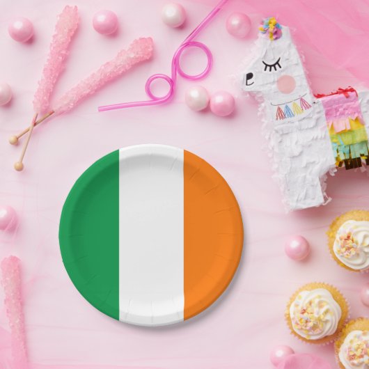 Patriottisch papier bord met vlag van Ierland (Feest)