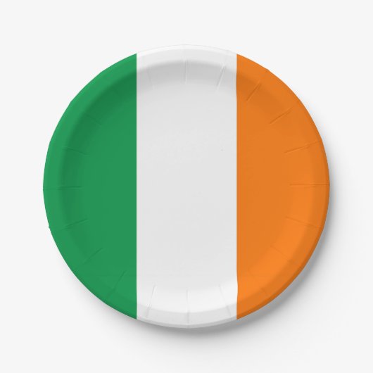Patriottisch papier bord met vlag van Ierland (Voorkant)