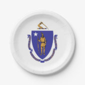 Patriottisch papier bord met vlag van Massachusett (Voorkant)