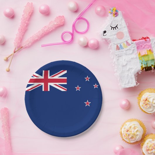 Patriottisch papier bord met vlag van Nieuw-Zeelan (Feest)