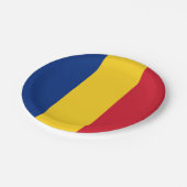 Patriottisch papier bord met vlag van Roemenië (Gekanteld)