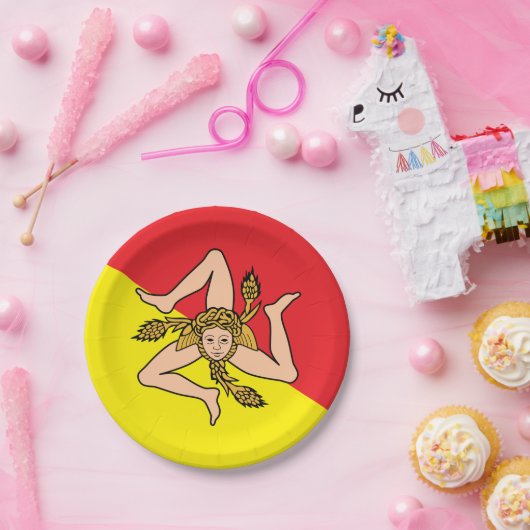 Patriottisch papier bord met vlag van Sicilië, Ita (Feest)