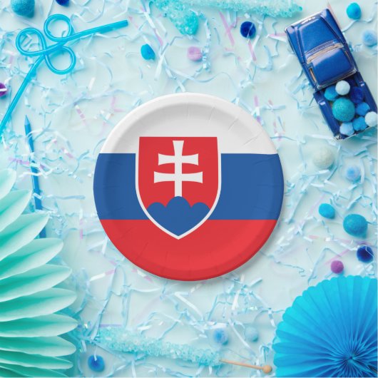 Patriottisch papier bord met vlag van Slowakije (Feest)